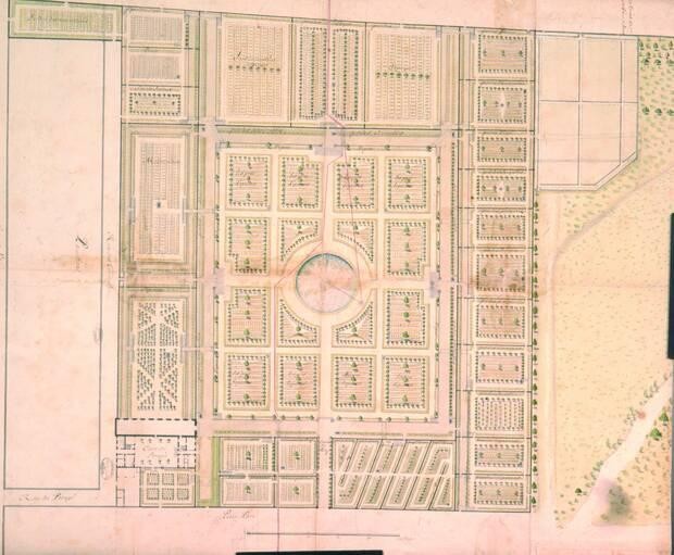 Vue et perspective du Jardin potager de Versailles
